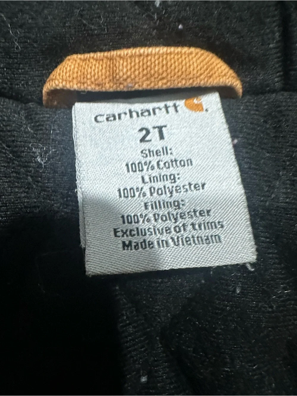 Carhartt Toddler Size 2T Brown Canvas Hooded Full Zip Jacket